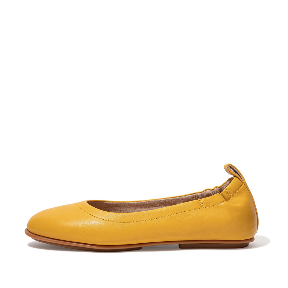 Fitflop Womens Ballet Flats Yellow - Allegro Soft Leather - AQ6981257